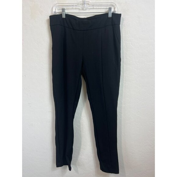 Hilary Radley Sz L Black Soft Pull On Pants Leggings Front Seam Rayon, Nylon, Sp - Picture 1 of 7